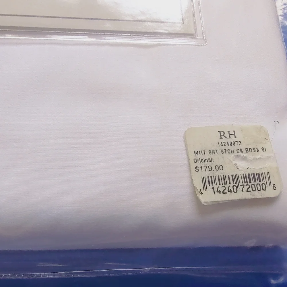 Restoration Hardware Italian Satin Stitch King Bed Skirt Embroidered White